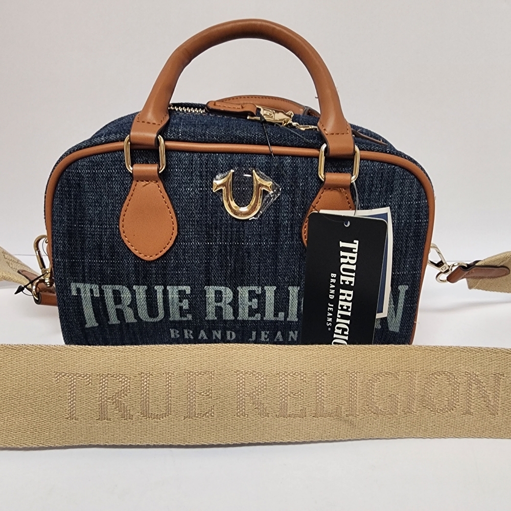 True Religion Blue Denim Crossbody Bag - Picture 2 of 9